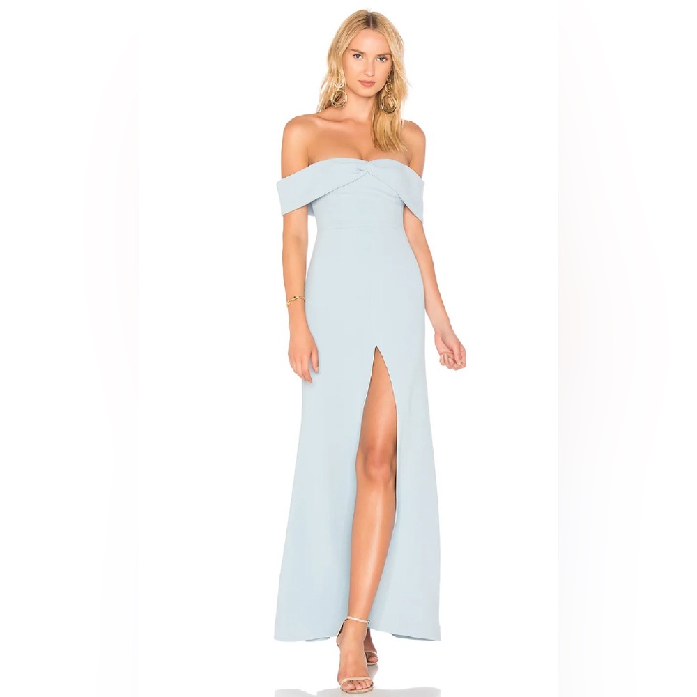 NWT Lovers + Friends Danica Light Blue Off the Shoulder Bridesmaid Dress M